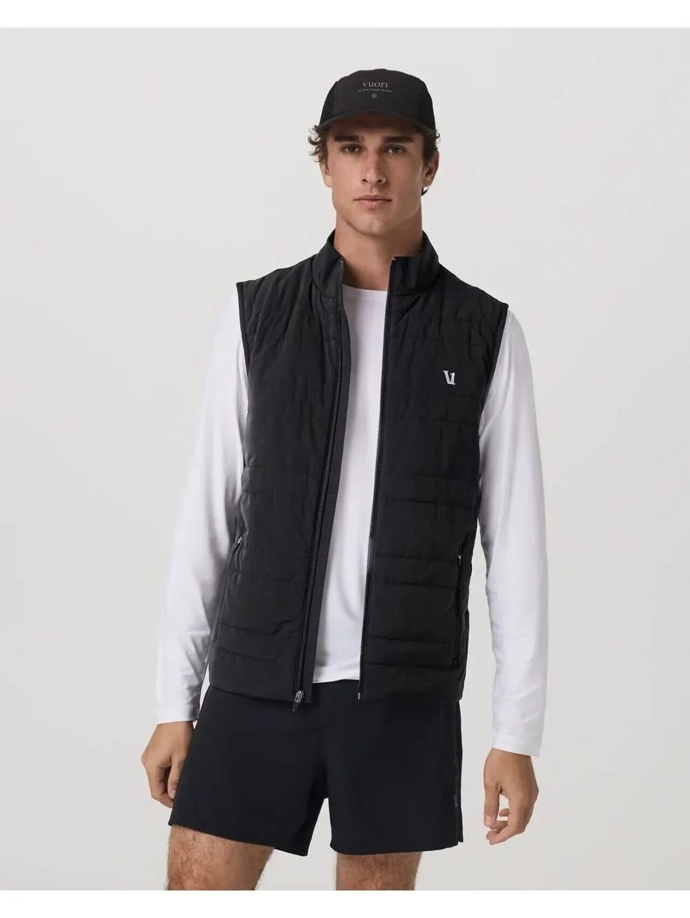 Vuori Mens Sunday Insulated Hybrid Vest; Black; M;  Performance Outdoor Golf